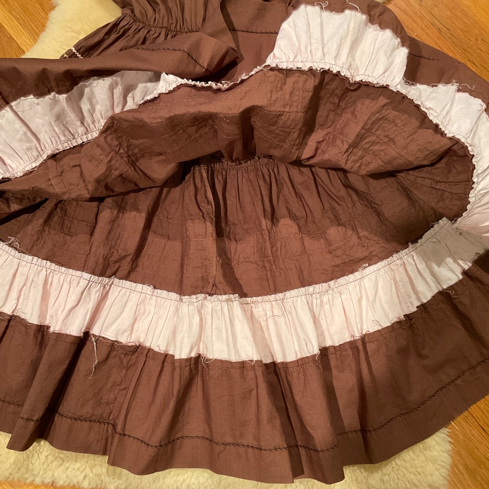 Vintage Peggy Lee brown and pink collared dress - Picture 7 of 11